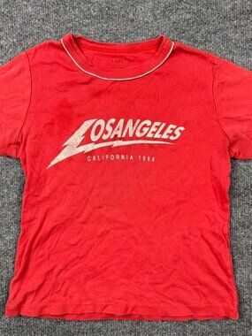 Galt Brandy Melville Red Los Angeles California 1984 Ringer Graphic Tee OS